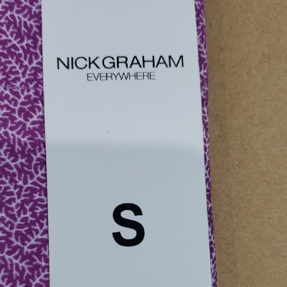 Nick Graham Purple Casual Button Down Stretch Shirt with Floral Print SMALL - Picture 3 of 6